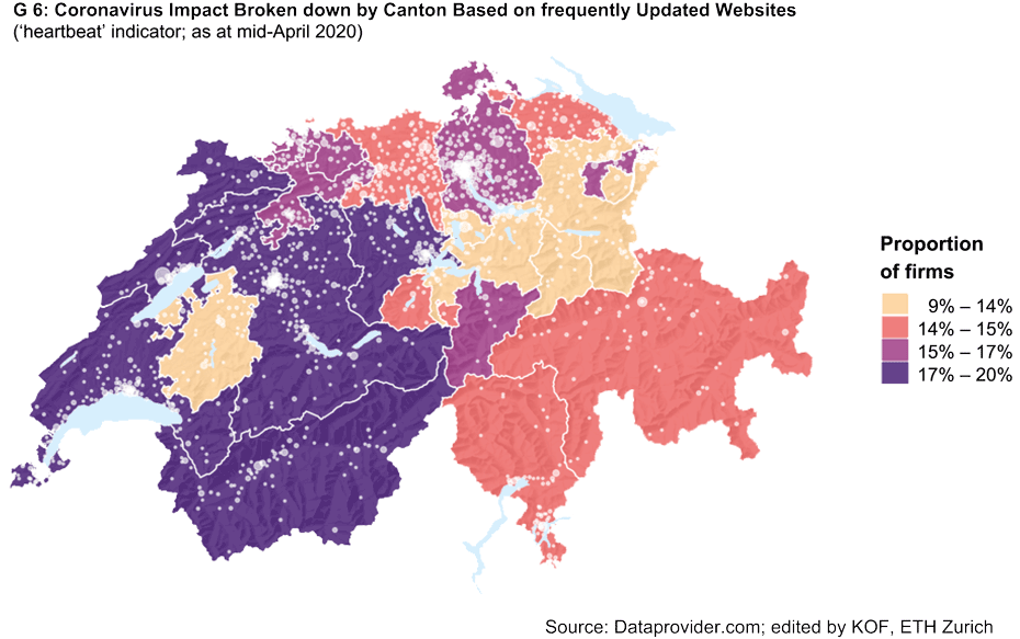 Enlarged view: Corona-Betroffenheit nach Kantonen