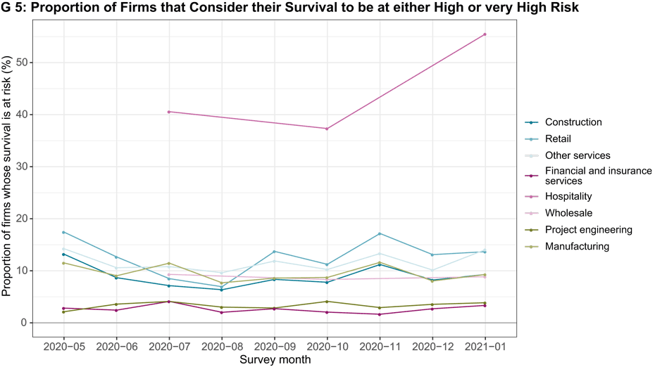 Proportion of Firms that Consider their Survival to be at either High or very High Risk
