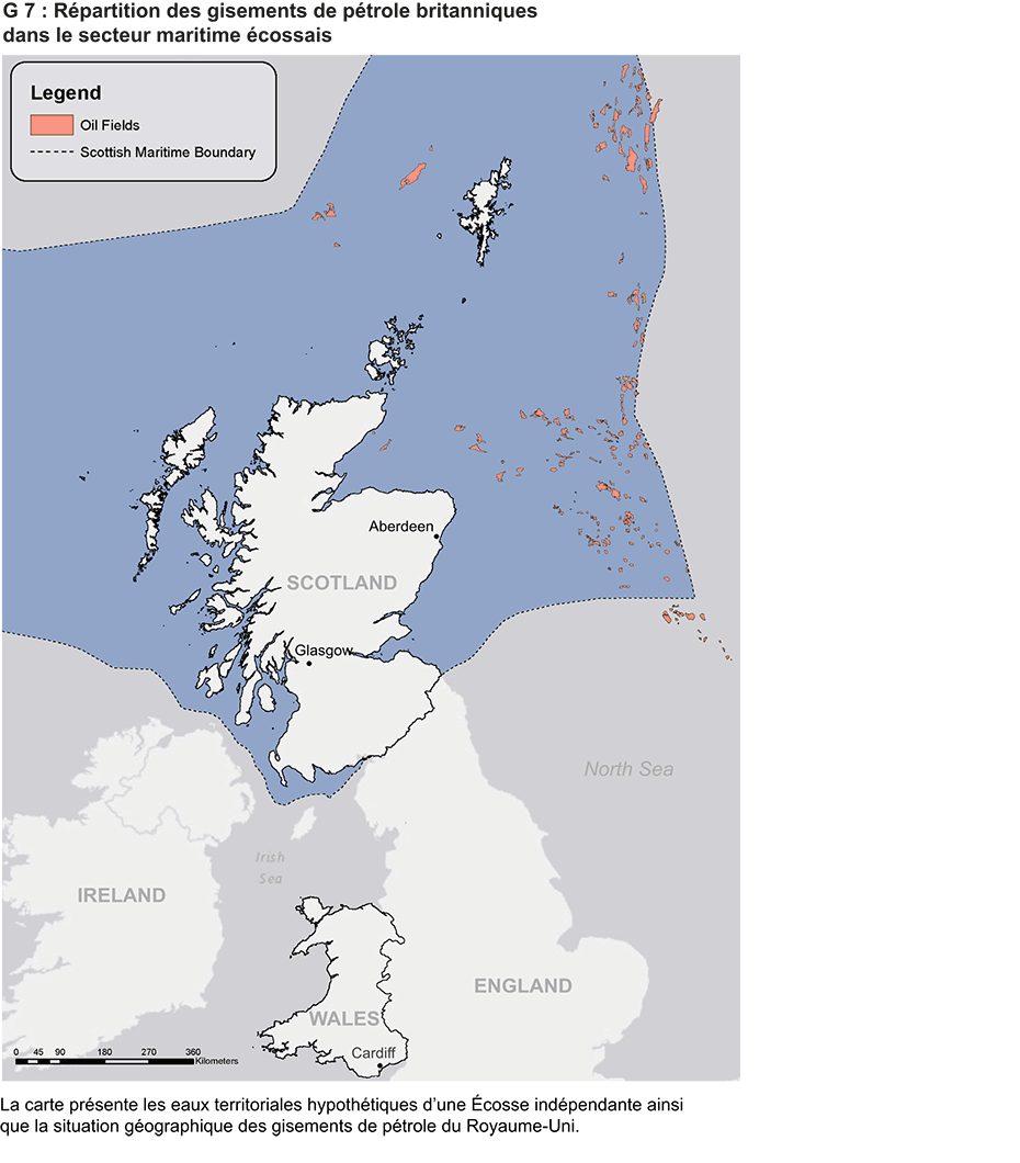 Répartition des gisements de pétrole britanniques dans le secteur maritime écossais
