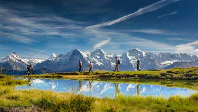 Wanderer Berge See