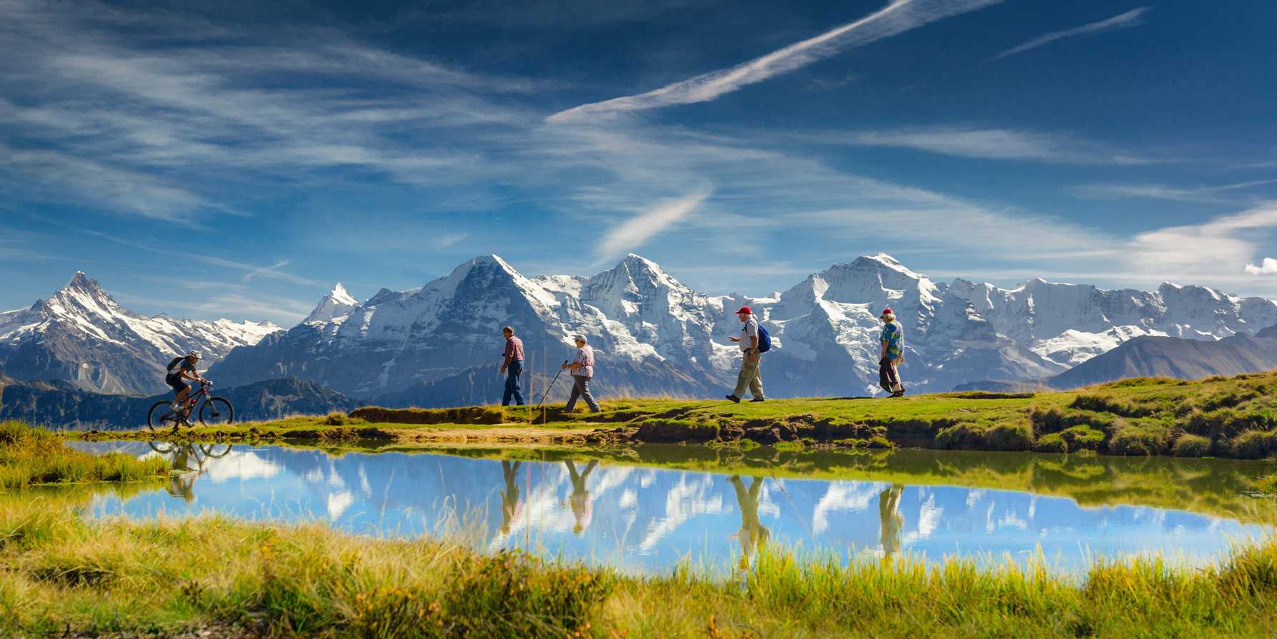 Wanderer Berge See