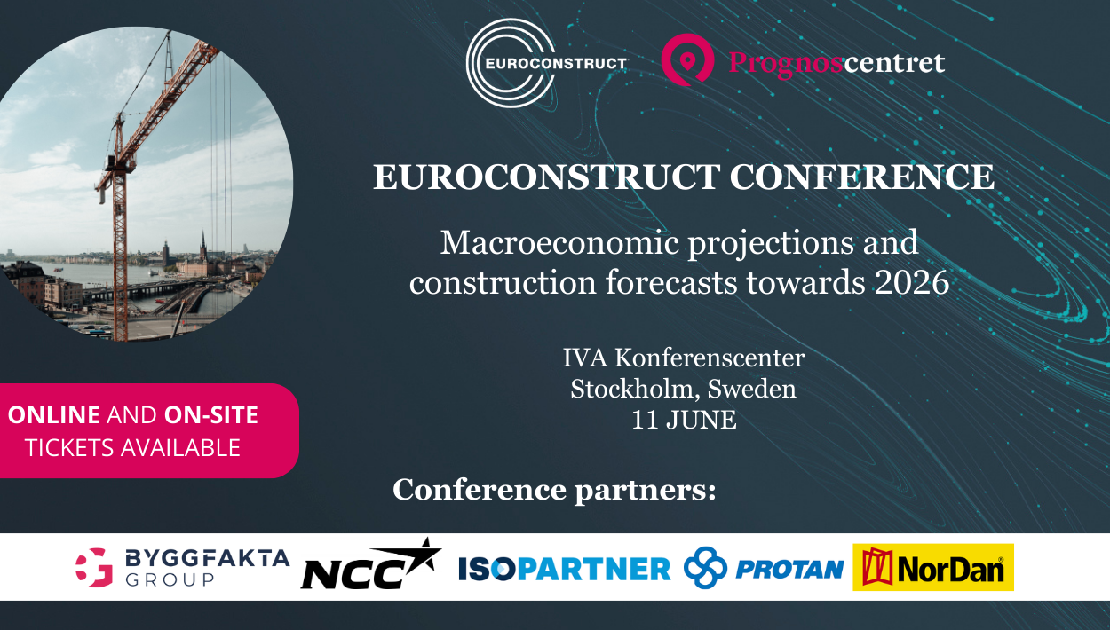 97th EUROCONSTRUCT Conference, 11 June 20204, Stockholm. European construction market forecasts to 2026 and latest macroeconomic projections. Special theme: The adoption of Modern Methods of Construction, Digital Technology and Innovation across Europe.